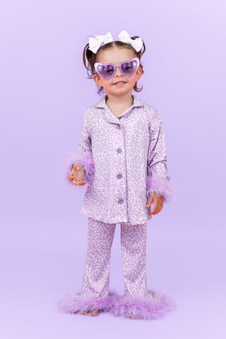 LAVENDER LEOPARD GIRL’S FLARE FEATHERED DREAM SET
