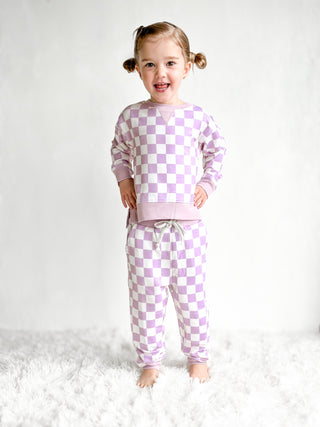 PERIWINKLE CHECKERS DREAM PULLOVER