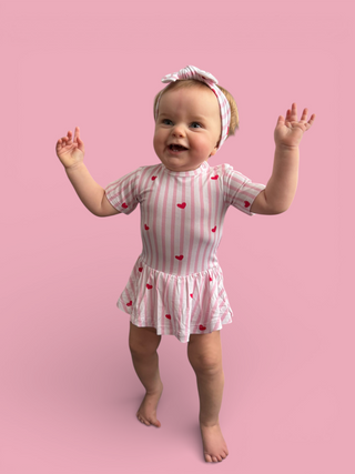 SWEETHEART STRIPES DREAM BODYSUIT DRESS