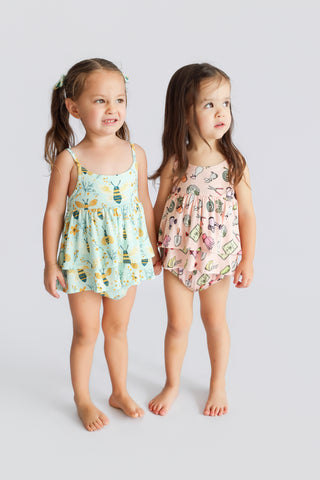 IN THE GARDEN DREAM RUFFLED BUBBLE ROMPER