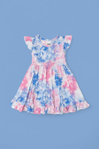 Cotton Candy Tie Dye Cap Sleeve Dream Ruffle Dress Cotton Candy Tie Dye Cap Sleeve Dream Ruffle Dress