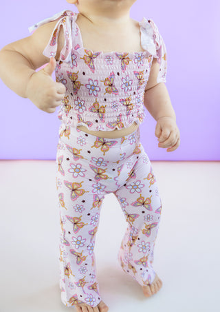BLOSSOMIN' BUTTERFLY DREAM SMOCKED FLARE SET