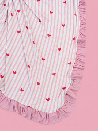 SWEETHEART STRIPES DREAM RUFFLE BLANKET