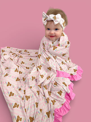 BEAR-Y BLOSSOMS DREAM RUFFLE BLANKET