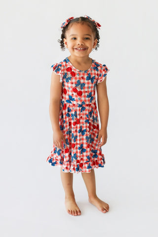 STAR-SPANGLED CHERRIES DREAM RUFFLE DRESS