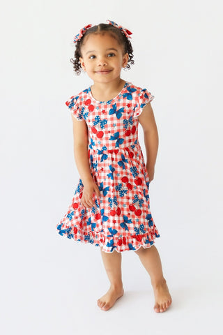 STAR-SPANGLED CHERRIES DREAM RUFFLE DRESS