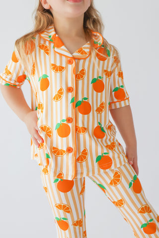 ORANGE BLOSSOM STRIPES DREAM GIRL'S FLARE SET
