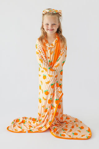 ORANGE BLOSSOM STRIPES DREAM BLANKET