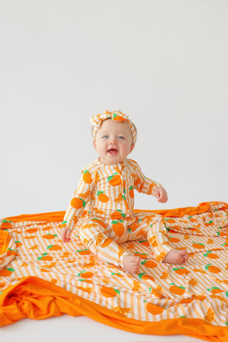 ORANGE BLOSSOM STRIPES DREAM BLANKET