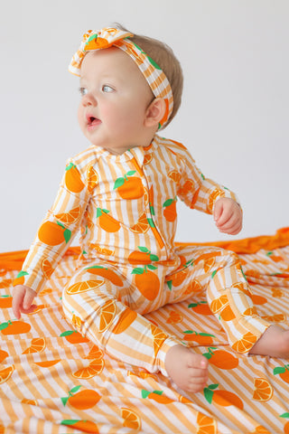 ORANGE BLOSSOM STRIPES DREAM ROMPER