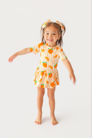 ORANGE BLOSSOM STRIPES DREAM BODYSUIT DRESS