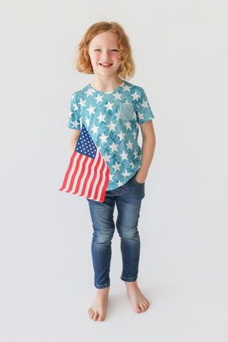LITTLE LIBERTY STARS DREAM POCKET TEE