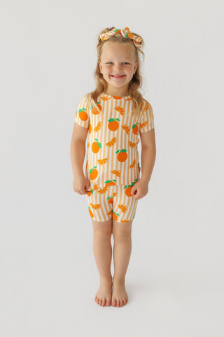 ORANGE BLOSSOM STRIPES DREAM SHORT SET