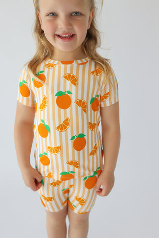ORANGE BLOSSOM STRIPES DREAM SHORT SET