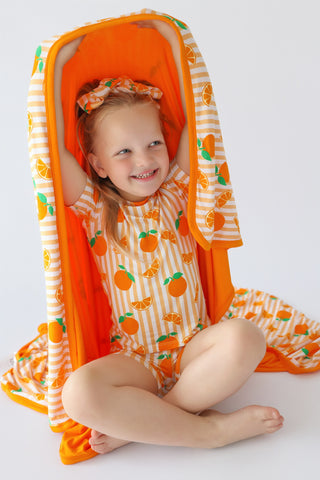 ORANGE BLOSSOM STRIPES DREAM BLANKET