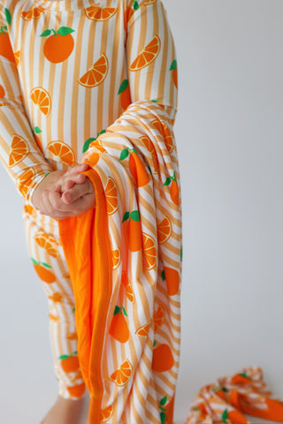ORANGE BLOSSOM STRIPES DREAM BLANKET