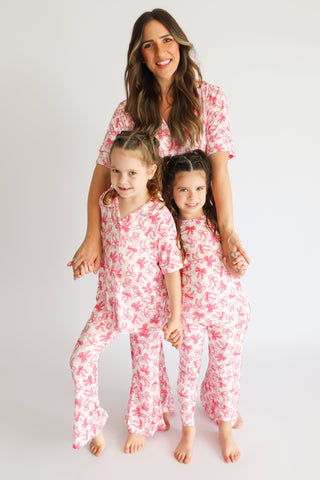 BOW CHECKERED CHARM DREAM GIRL'S FLARE SET