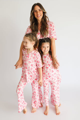 BOW CHECKERED CHARM DREAM GIRL'S FLARE SET