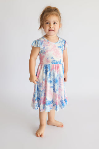 white cotton dress for tie dye White Parachute Dress Tie-Dye Blank