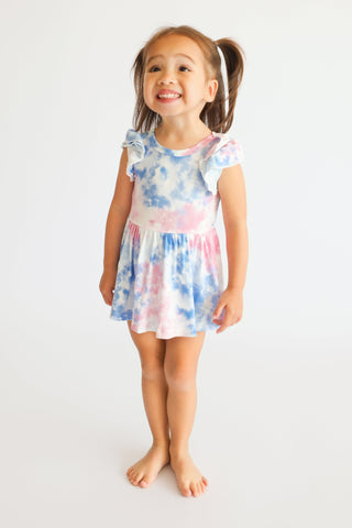 Cotton Candy Tie Dye Dream Cap Sleeve Bodysuit Dress