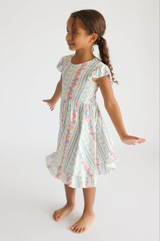 PETITE POSIE CAP SLEEVE DREAM RUFFLE DRESS