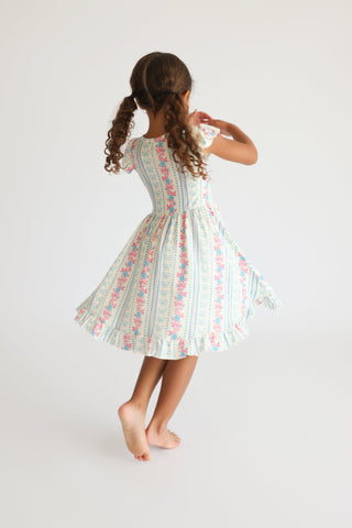 PETITE POSIE CAP SLEEVE DREAM RUFFLE DRESS