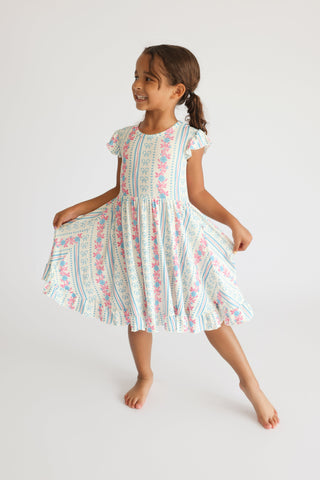 PETITE POSIE CAP SLEEVE DREAM RUFFLE DRESS