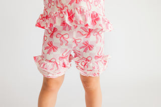 BOW CHECKERED CHARM DREAM RUFFLE SHORTS