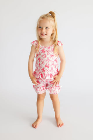 BOW CHECKERED CHARM DREAM RUFFLE SHORTS
