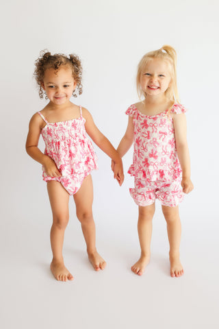 BOW CHECKERED CHARM DREAM RUFFLE SHORTS