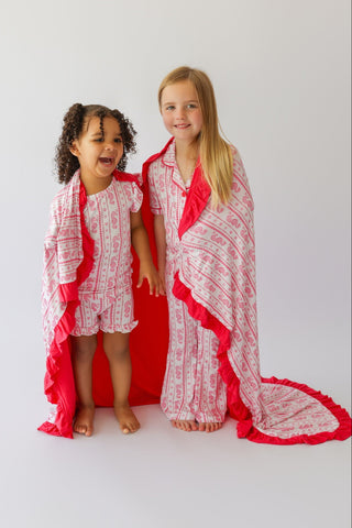 SEAHORSE SWEETHEART DREAM RUFFLE BLANKET