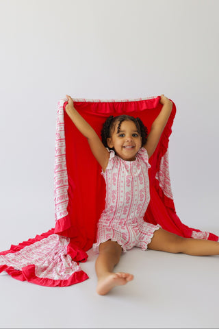 SEAHORSE SWEETHEART DREAM RUFFLE BLANKET