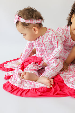 SEAHORSE SWEETHEART DREAM RUFFLE ROMPER