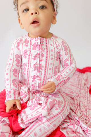 SEAHORSE SWEETHEART DREAM RUFFLE ROMPER