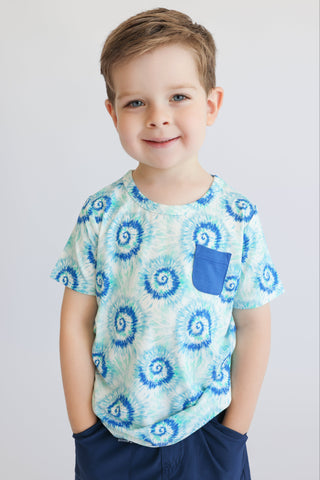 OCEAN WAVES TIE DYE DREAM POCKET TEE