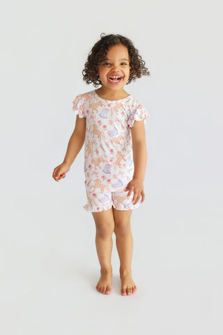 KINSLEY'S BLOOM & BOOTS DREAM RUFFLE SHORT SET