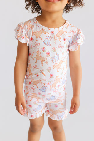 KINSLEY'S BLOOM & BOOTS DREAM RUFFLE SHORT SET
