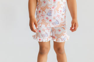 KINSLEY'S BLOOM & BOOTS DREAM RUFFLE SHORT SET
