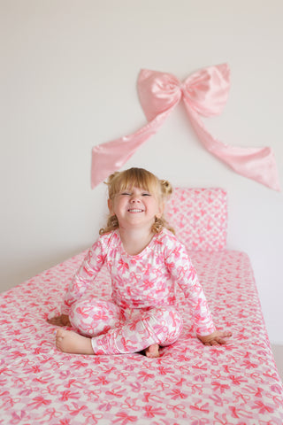 BOW CHECKERED CHARM DREAM TWIN SHEET SET