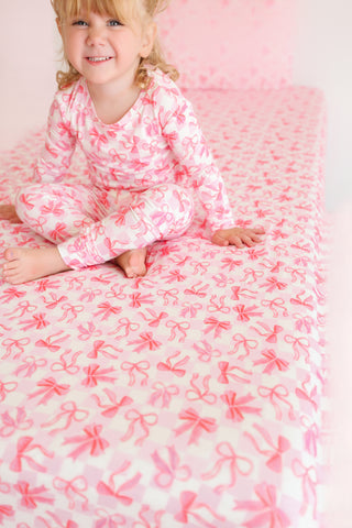 BOW CHECKERED CHARM DREAM TWIN SHEET SET