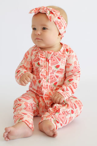 STRAWBERRY PARTY DELIGHT DREAM RUFFLE ROMPER