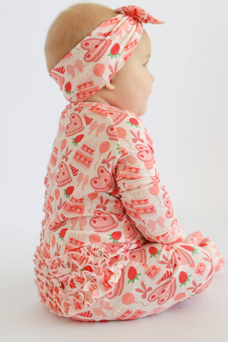 STRAWBERRY PARTY DELIGHT DREAM RUFFLE ROMPER