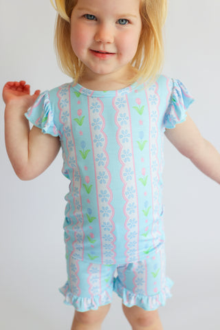 WHIMSY TULIP DREAM RUFFLE SHORT SET
