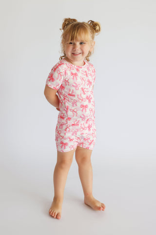 BOW CHECKERED CHARM DREAM SHORT SET