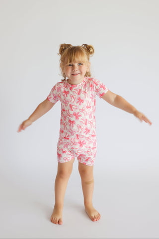 BOW CHECKERED CHARM DREAM SHORT SET