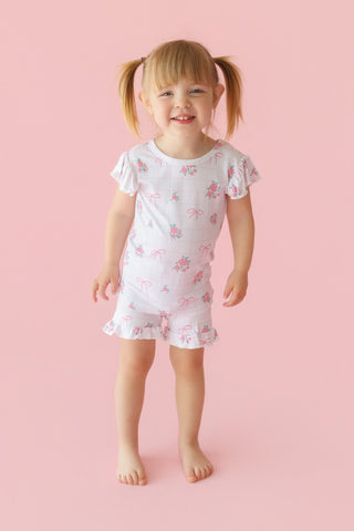 TIED WITH ROSES DREAM RUFFLE SHORT SET