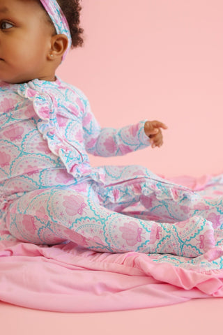 COQUETTE COAST DREAM RUFFLE ROMPER