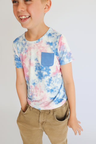 COTTON CANDY TIE DYE DREAM POCKET TEE
