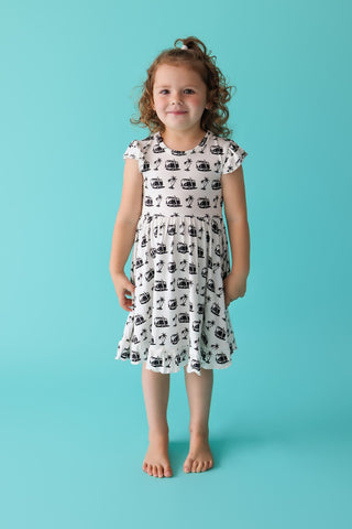 COASTAL CRUISER CAP SLEEVE DREAM RUFFLE DRESS