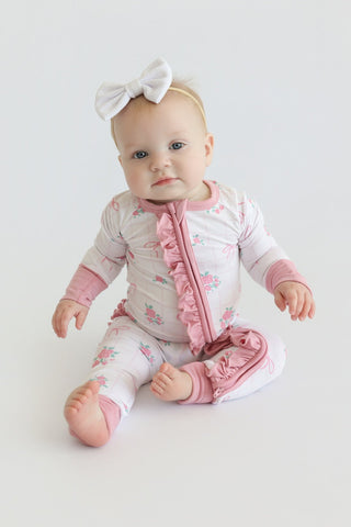 TIED WITH ROSES DREAM RUFFLE ROMPER